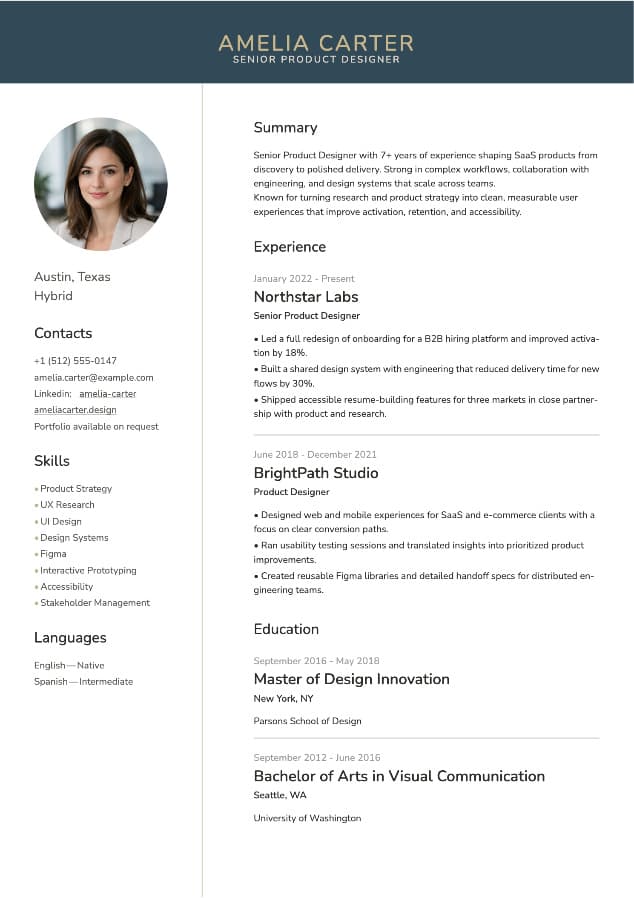 Executive resume template